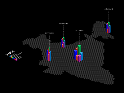 Isometric Map Data Visualization 3d black color data dataviz infographic isometric low poly lowpoly map visualization viz