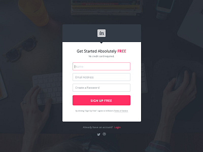 Sign Up Form form illustration invision ui web design