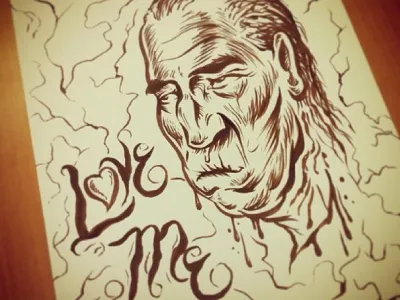 Love Me copic doodle grunge heartbreak illustration ink love lovesick retro sadness texture vintage