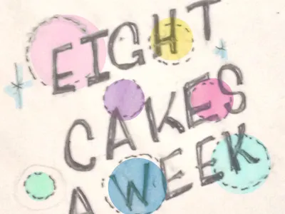 Yum Cakes bakery cakes colors logo midcentury sketch tasty yum