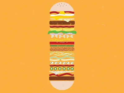 Brgr burger food illustration nom orange