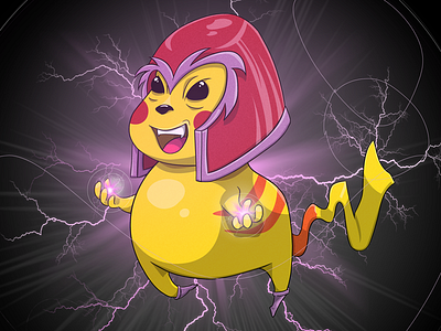 Eletromagneto illustration magneto parody pikachu tshirt xmen