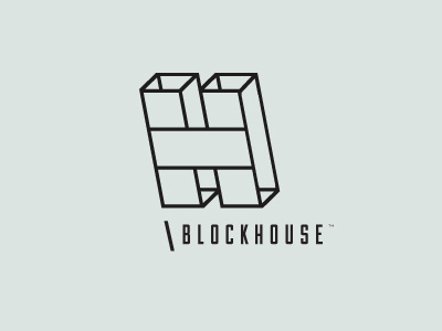 Blockhouse 3d emblem house logo mark