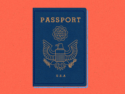 Passport blue eagle orange passport travel