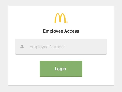 Employee Login Screen app design html5 login mcdonalds minimal portal responsive ui web