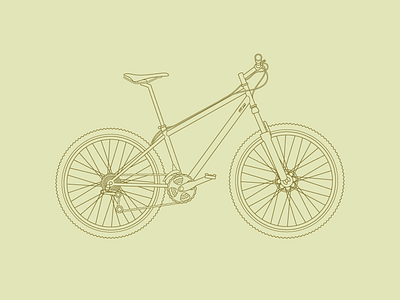 Rock Lobster Team Tig SL with Reba Race Fork bike earth illustration line line drawing mountain bike natural outdoor sports vector