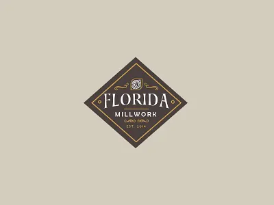 Millwork badge florida identity logo millwork vintage