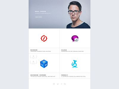 Emiel.io grid icons logo portfolio web website