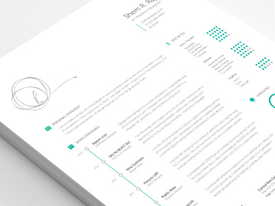 Designer Resume clean color design grid icons layout resume typography visual