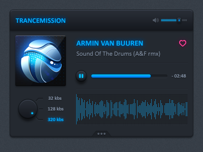 Radio record widget music pause play radio record song sound trance visualizer