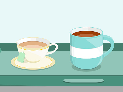 Tea and Coffee Mugs clean concept design digital illustration illustrator simple vector