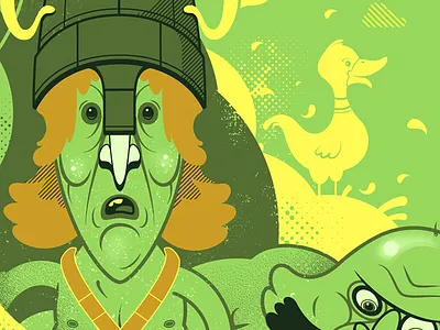 Quack animal character cloud creature duck gold helmet quack viking warrior