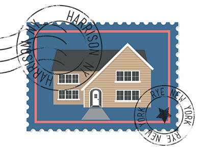 Bi Postal illustration stamp vector