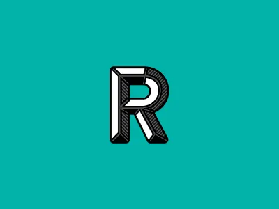 R black branding grey identity logo mint monogram r
