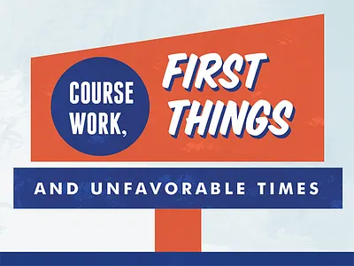 Retro sign title 50s design editorial franchise futura magazine mid century publication seminary sign painter title two color