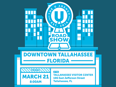 Onyx U Thomasville Header blue city design downtown flat florida minimal newsletter onyx tallhassee vector