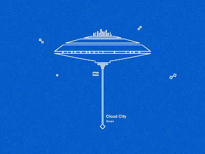 Cloud City bespin blue city cloud city line art star wars white