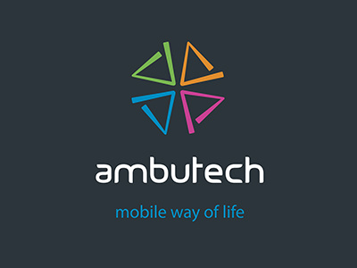 Ambutech Brand Identity blind branding lettering logo mobility redesign triangle typography