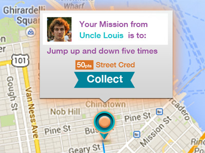 Wander Mission app notification pin ui ux