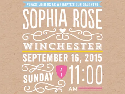 Festive Baptism baptism christening invitation stationery