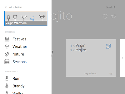 open sidebar mockup sketch wireframe