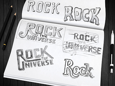 "Rock The Universe" Hand Lettering hand lettering letter lettering music music festival rock sketch type typography