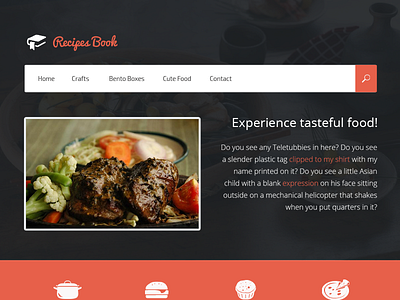 Recipes Book Website Design book clean design recipes website