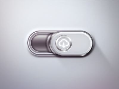 iCloud Switch alu aluminium apple button chrome cloud glow icloud metal realistic switch white