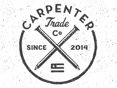 Carpenter Trade Co america carpenter carpentry company custom logo nail texture trade typography usa