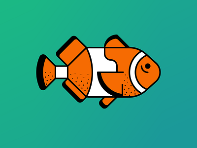 Clown Fish clown fish flat geometry grid illustration minimal sea simplicity vibrant