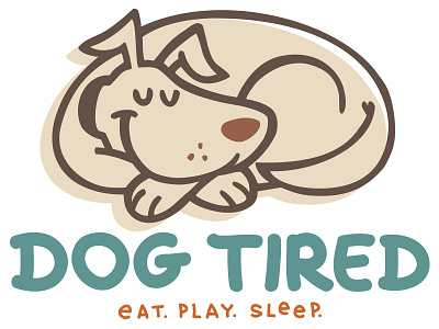 Dog Tired Logo dog hand lettering illustration pet supplies