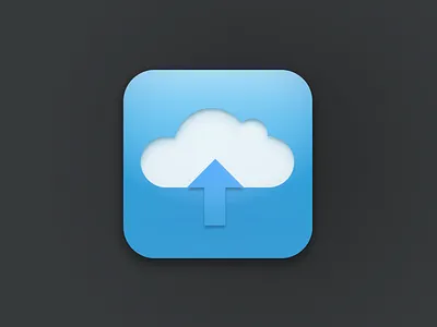 Upload icon app blue button clean cloud gentle gradient icon ios ipad iphone soft
