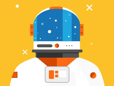 Astro Man astronaut flat moon space