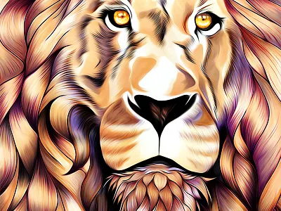 untitled digital illustration drawing free hand lion