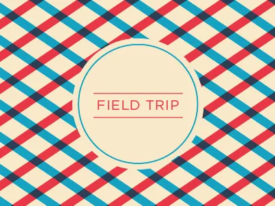 Field Trip poster 1 blue checker field trip gig poster pattern poster red