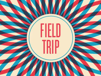 Poster option 2 blue field trip gig poster pattern poster red