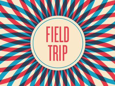 Poster option 2 blue field trip gig poster pattern poster red