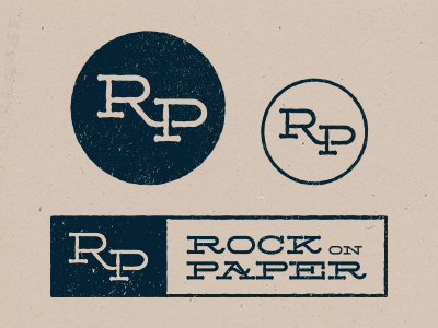 Rock On Paper Logo badge logo mark monogram stamp typography