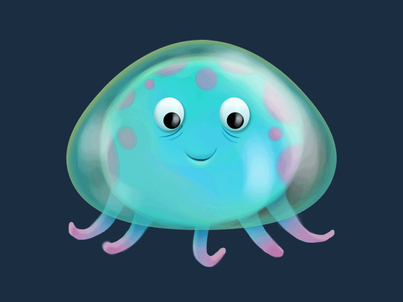 Jellyfish Swim App android animated app bird character flappy game gif ios jellyfish painting swim