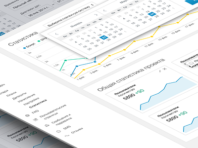 Statistics dashboard calendar dashboard graph menu panel side stat statistic web