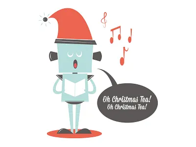 Singing xmassy robot christmas graphic illustrator robot sing singer vector xmas xmassy