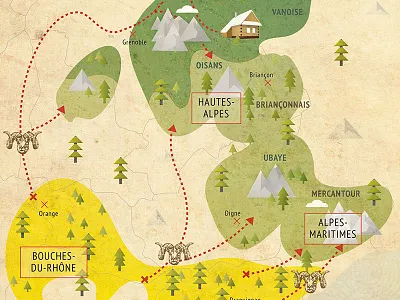 Transhumance illustration mountain