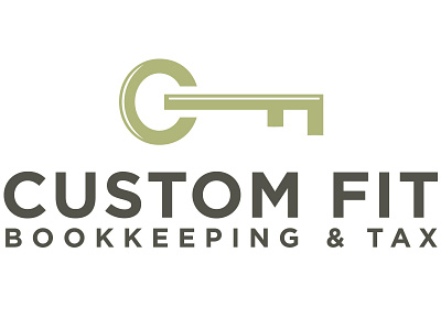 Custom Fit Bookkeeping & Tax Logo bookkeeping key logo