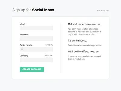 Sign up create account form sign up