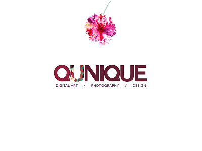 Qunique Logo agency art creative design digital flower logo photography