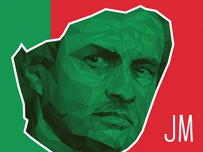 Jose Mourinho / Portugal – Poly duotone football green illustration jose mourinho low poly mourinho noise poly portugal red triangulation