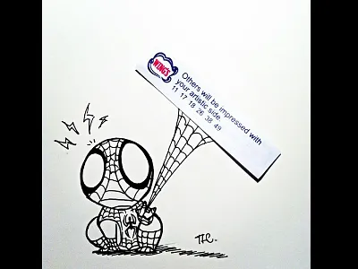 Artsy Spidey drawing fortune illustration motivation sketch