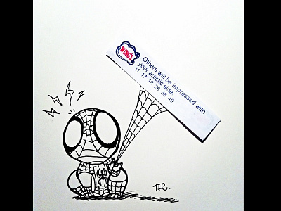 Artsy Spidey drawing fortune illustration motivation sketch