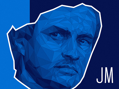 Jose Mourinho / Chelsea FC – Poly blue chelsea duotone football illustration jose mourinho low poly mourinho noise poly triangulation white