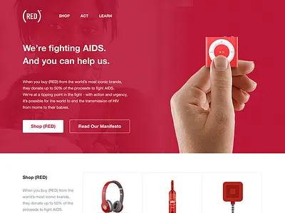 (RED)esign aids ipod red redesign shop web